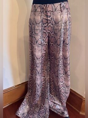 Alice + Olivia Pink Snake-Print Pants